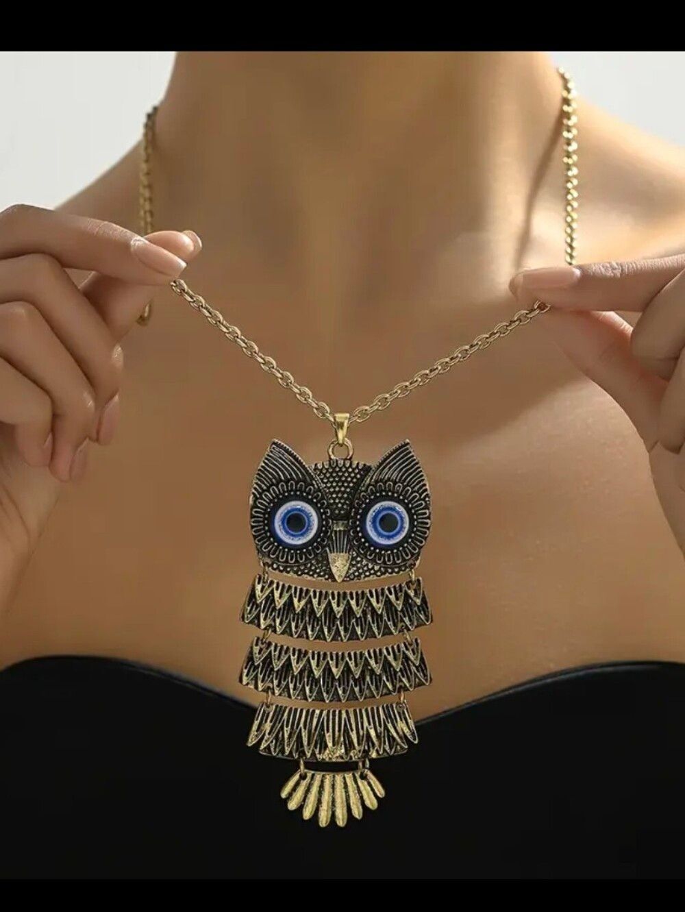 Brown Rustic Owl Necklace